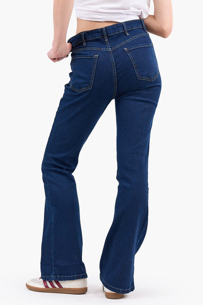 High Waist Flare Cut Jeans