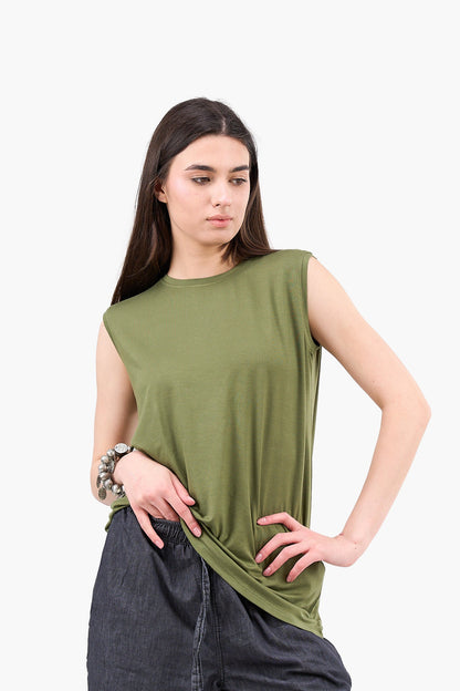 Sleeveless Viscose T-Shirt