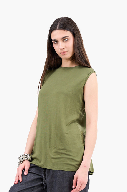 Sleeveless Viscose T-Shirt