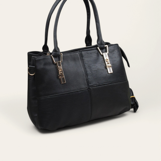 Black Durable Handbag with Strap
