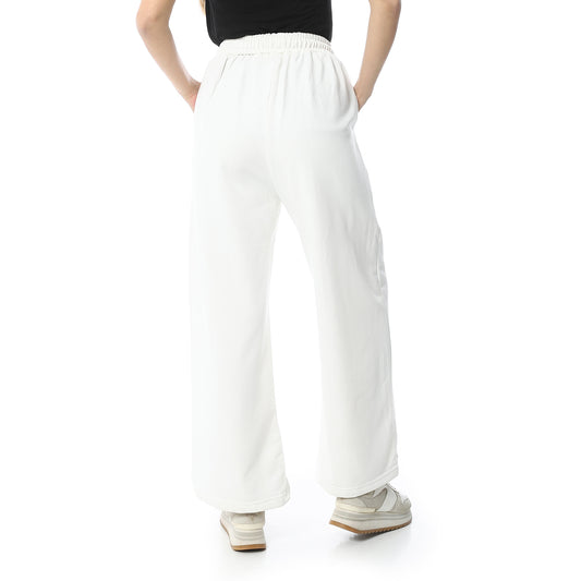 White Wide Leg Sweatpants