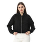 Black Suede Zip-up High-Hip Jacket