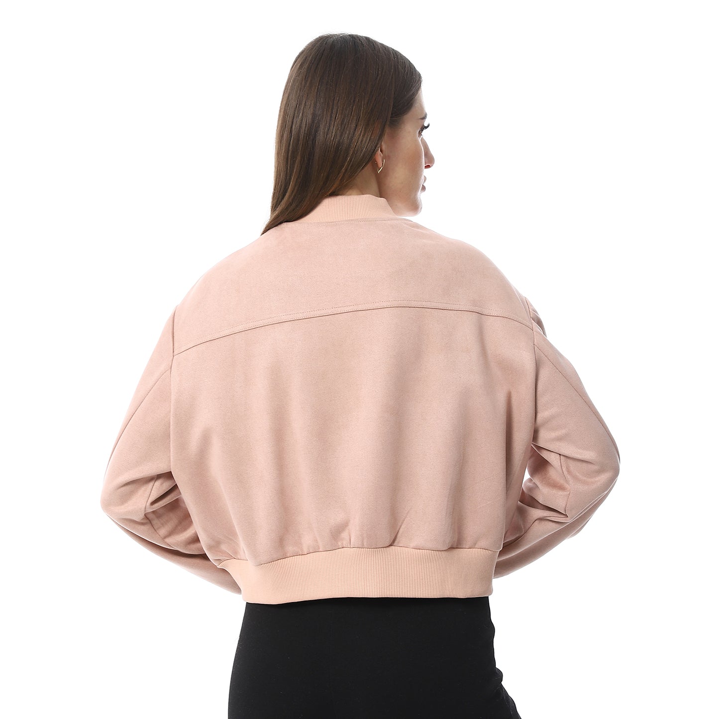 Cashmere Suede Zip-up High-Hip Jacket