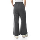 Dark Gray Simple Print Wide Leg Sweatpants