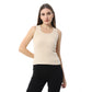 Beige Round Neck Basic Top