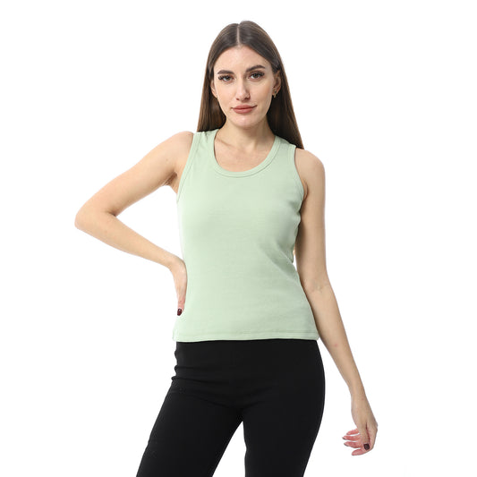 Mint Round Neck Basic Top