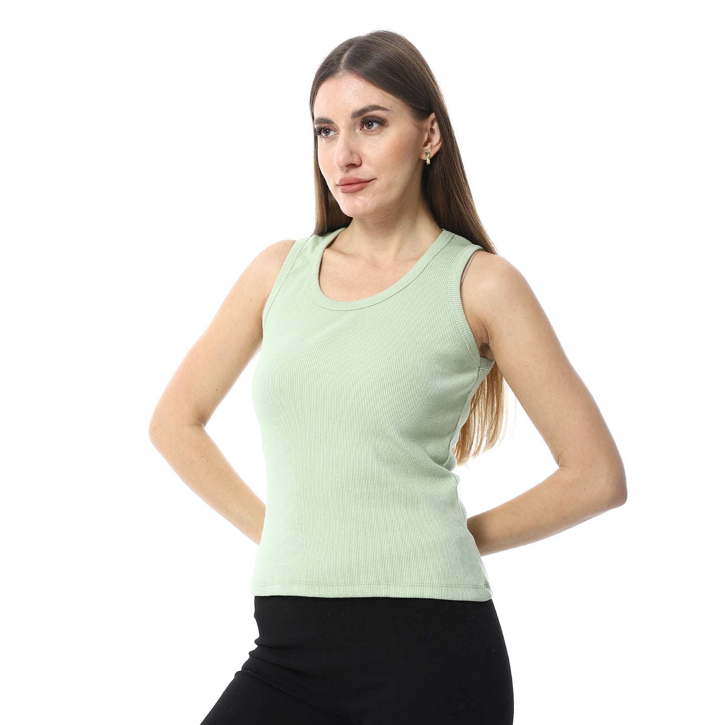 Mint Round Neck Basic Top