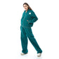 Teal Zipper Hoodie & Sweatpants Pajama Set