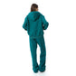 Teal Zipper Hoodie & Sweatpants Pajama Set