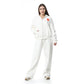 White Zipper Hoodie & Sweatpants Pajama Set