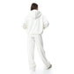 White Zipper Hoodie & Sweatpants Pajama Set