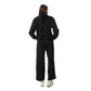 Black Suede Zip Hoodie & Wide-Leg Pants Pajama