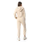 Beige High-Hip Hoodie & Sweatpants Pajama Set