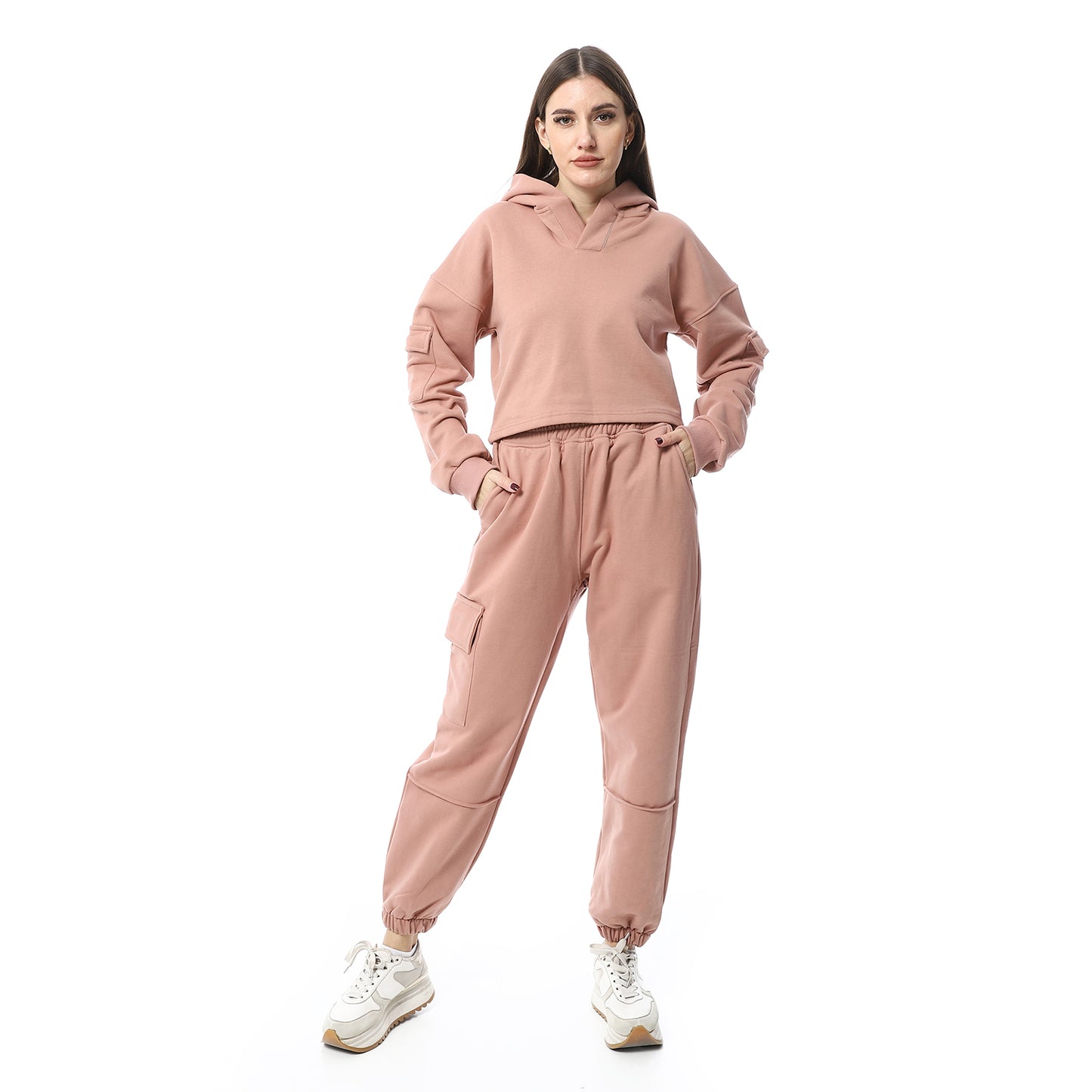 Cashmere High-Hip Hoodie & Sweatpants Pajama Set