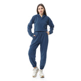 Indigo High-Hip Hoodie & Sweatpants Pajama Set