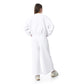 White Sweatshirt with Wide Leg Sweatpants Pajama