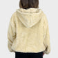 Beige Hooded Fur Jacket