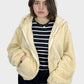 Beige Hooded Fur Jacket