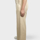 SO-OFF Beige Back Elastic Band Wide Leg Pants