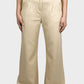 SO-OFF Beige Back Elastic Band Wide Leg Pants