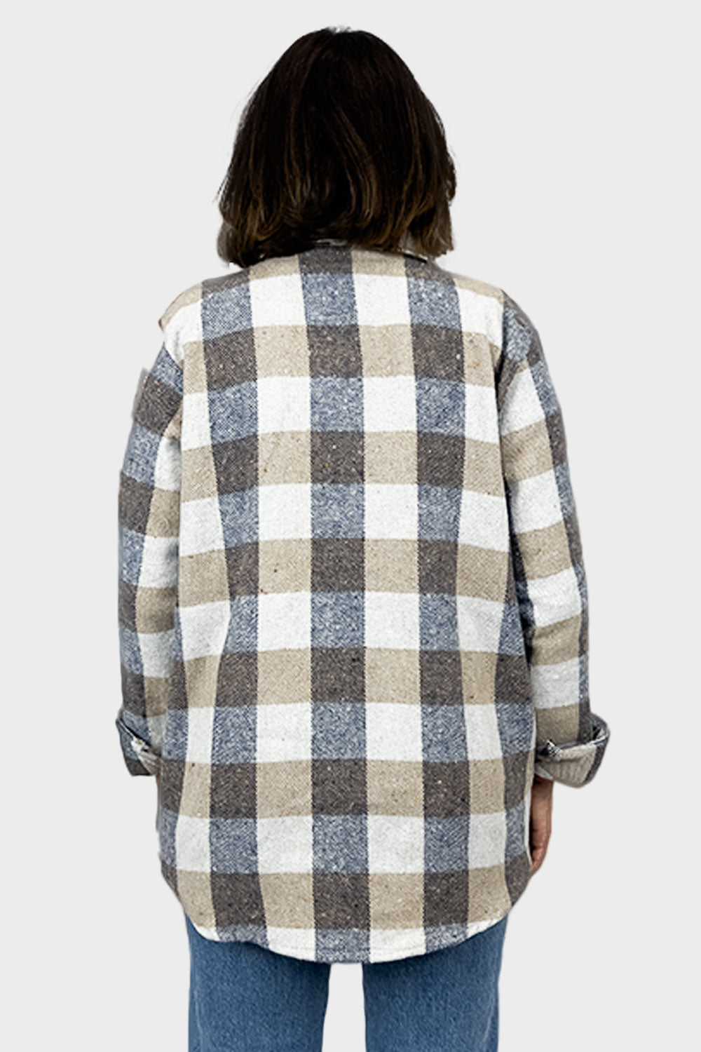 Beige Wool Checked Shirt