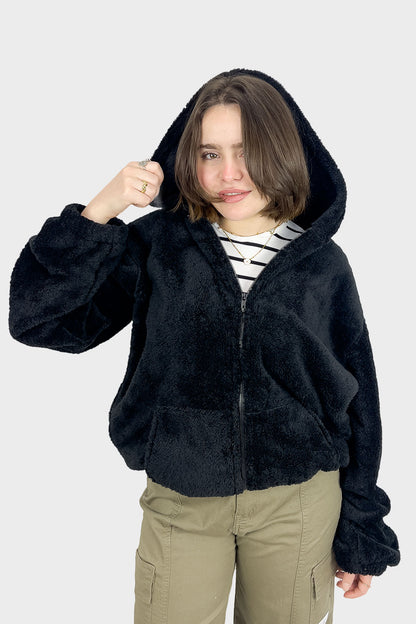 جاكيت فرو بهودي أسود