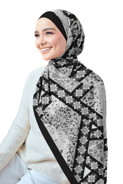 Islamic Printed Chiffon Crepe Scarf