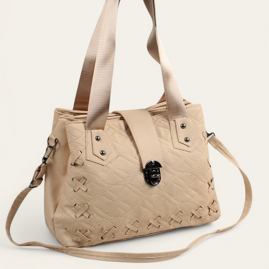 Beige Embellished Shoulder Bag