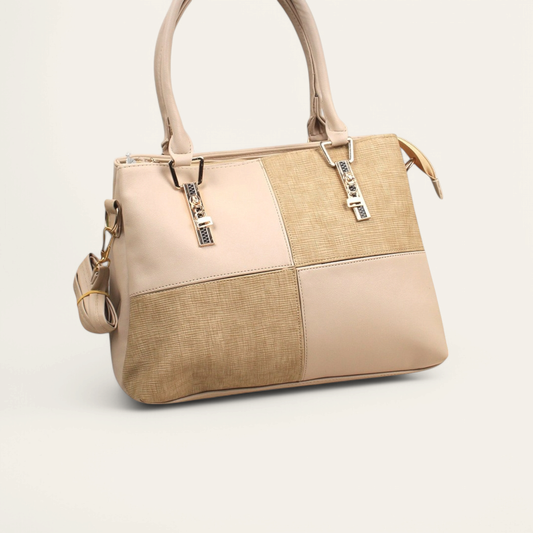 Beige Durable Handbag with Strap