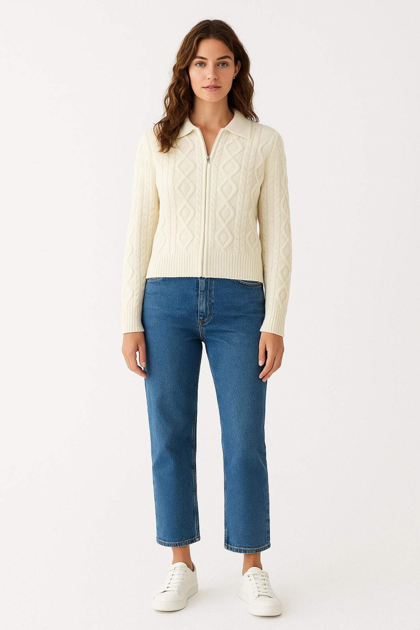 Zip-Up Closure Sweater