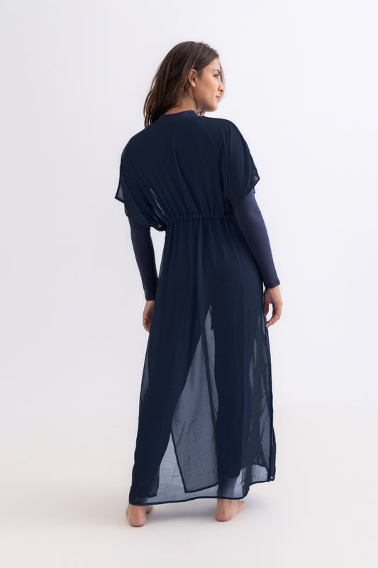 Navy Chiffon Beach Dress