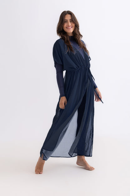 Navy Chiffon Beach Dress