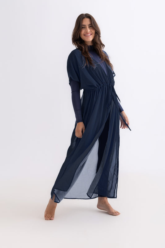 Navy Chiffon Beach Dress