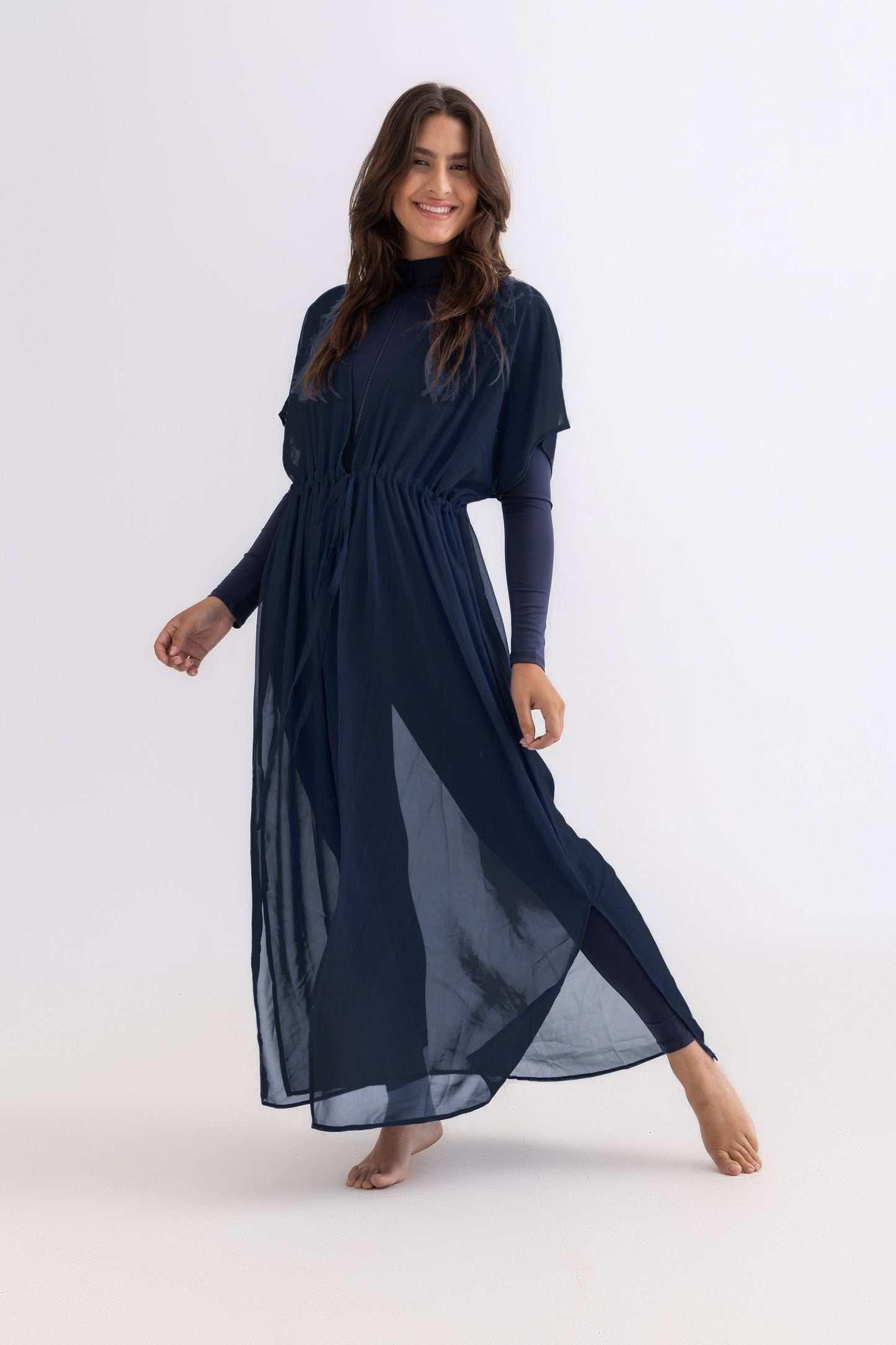 Navy Chiffon Beach Dress