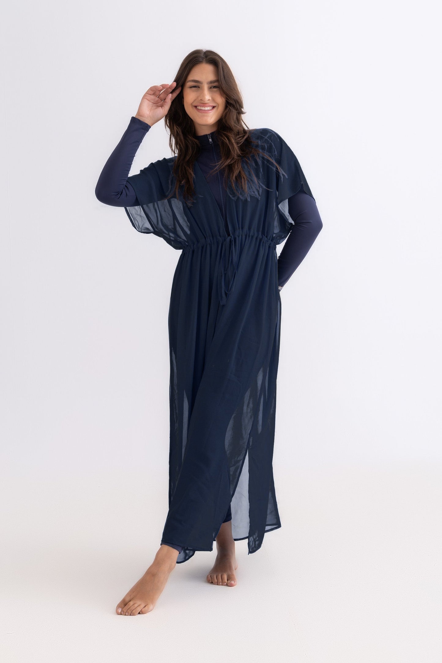 Navy Chiffon Beach Dress