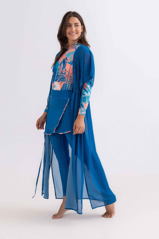 Petrol Blue Chiffon Beach Dress
