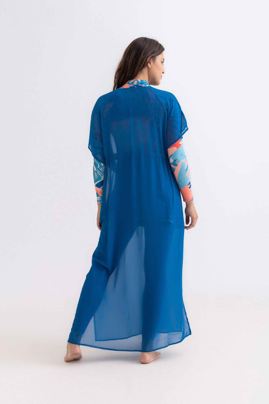 Petrol Blue Chiffon Beach Dress