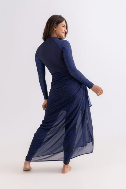 Sapphire Blue Chiffon Wrap Skirt