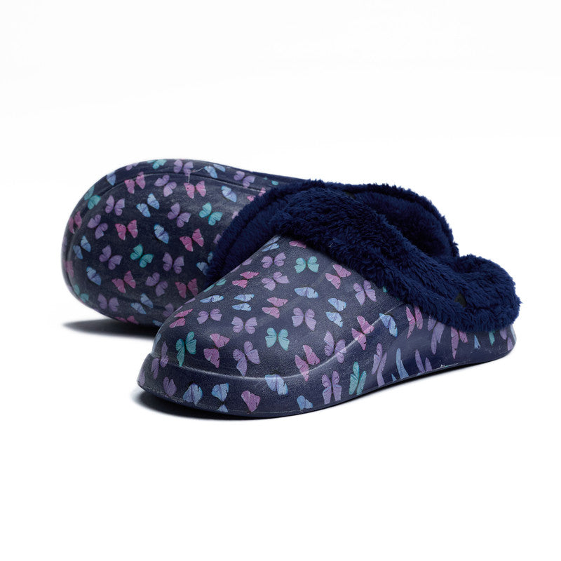 Navy Mega Butterfly Clog Slipper