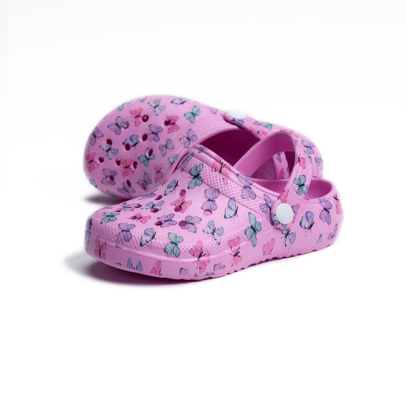 Rose Butterflies Print Pronto PK6 Clog for Baby Girls