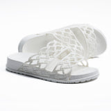 White Perforated Flat Marbella Slide