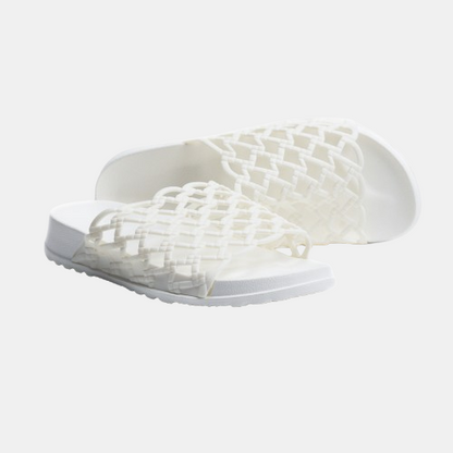 White Perforated Marbella Slide