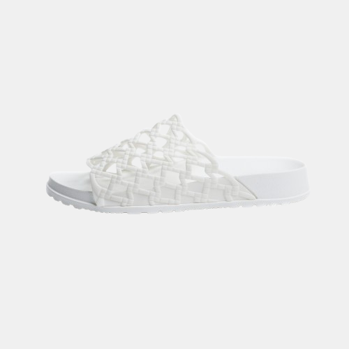 White Perforated Marbella Slide