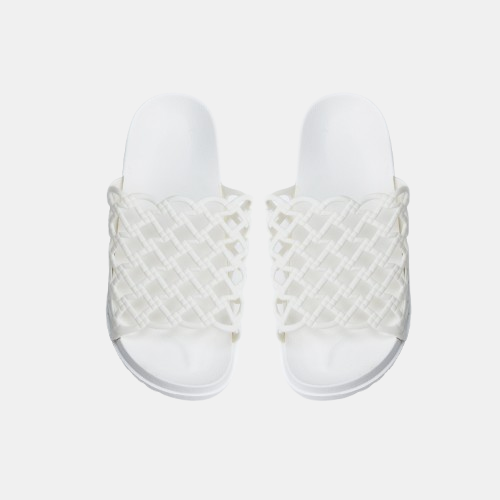 White Perforated Marbella Slide