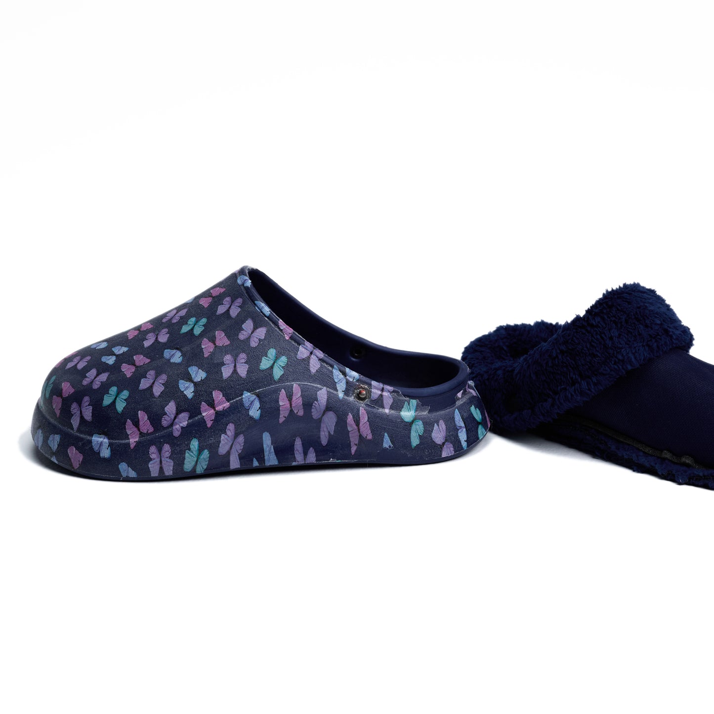 Navy Mega Butterfly Clog Slipper