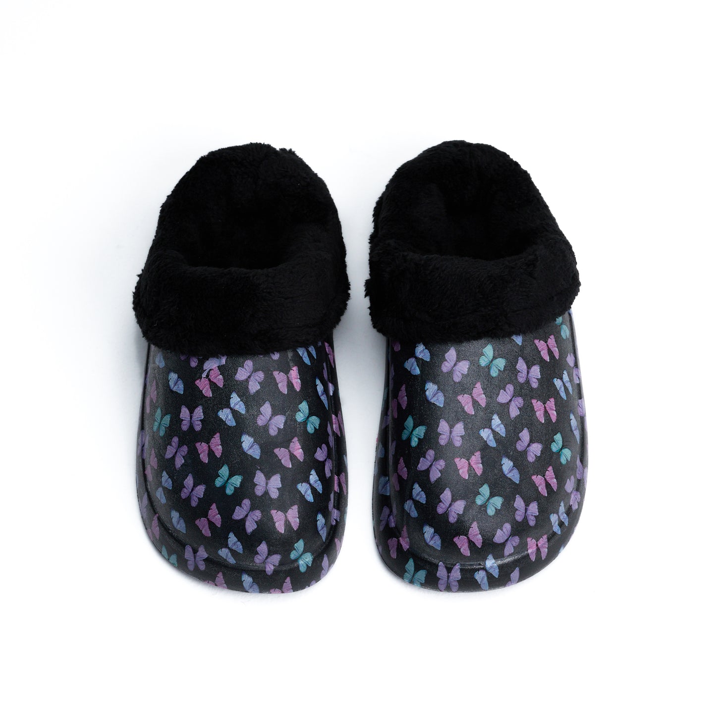 Black Mega Butterfly Clog Slipper