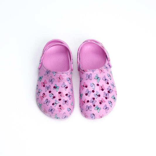 حذاء كلوج برونتو PK6 بطبعة فراشات وردية للبنات