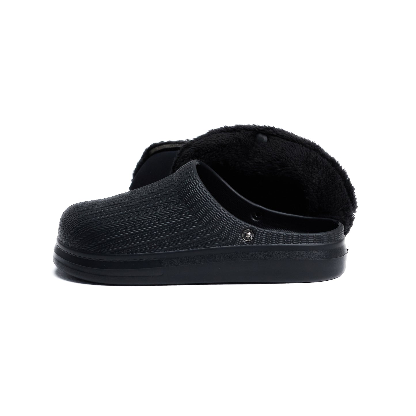 Black Textured Rubber Sabo Clog for Teen Girls