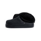 Black Textured Rubber Sabo Clog with Inner Fur