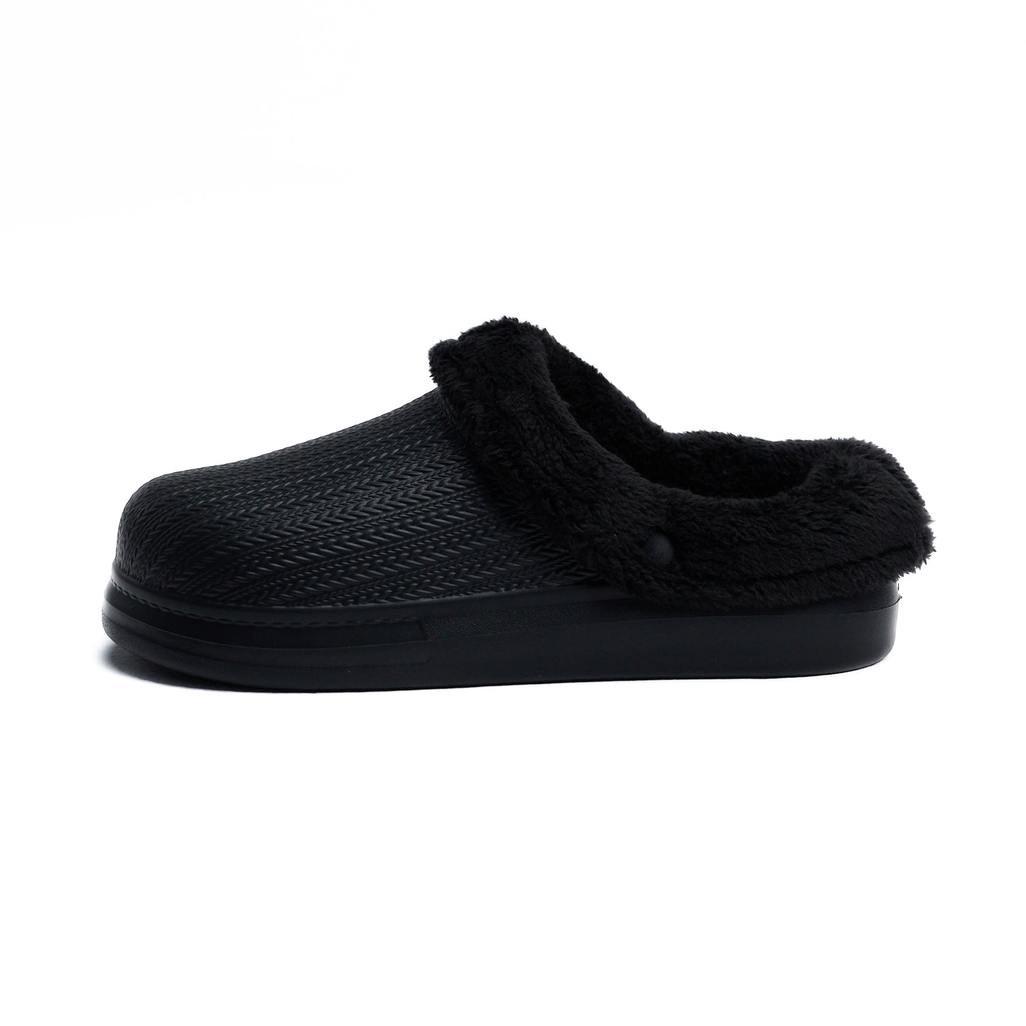 Black Textured Rubber Sabo Clog for Girls